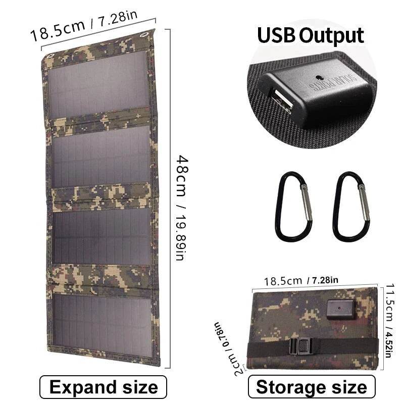 Panou Solar Portabil 5V 12W cu Ieșire USB pentru Încărcare Telefoane - Venduqo