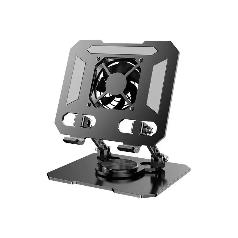Suport Tableta Rotativ 360° cu Ventilator, Metal, Ajustabil - Venduqo