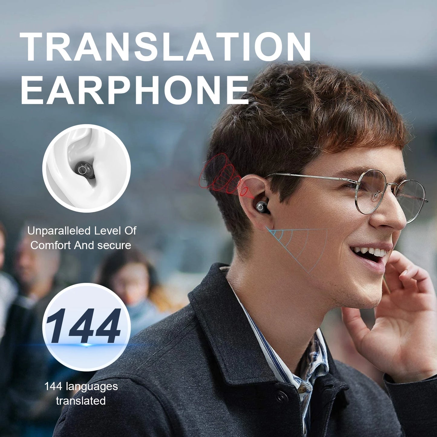 Căști Wireless AI cu Traducere, Bluetooth 5.4, Reducere Zgomot