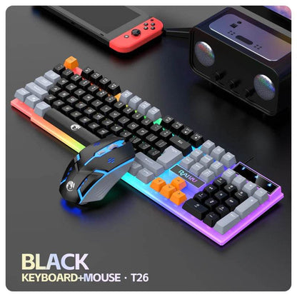 Set Tastatură și Mouse RAIKU T26 cu Iluminare RGB - Venduqo
