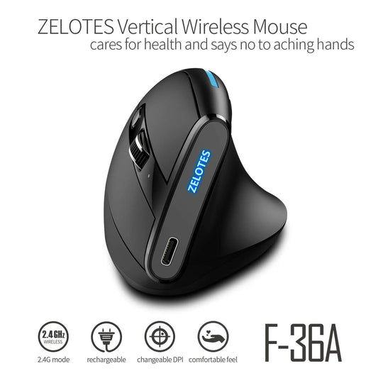 Mouse Wireless ZELOTES F-36A 2.4G cu Încărcare - Venduqo