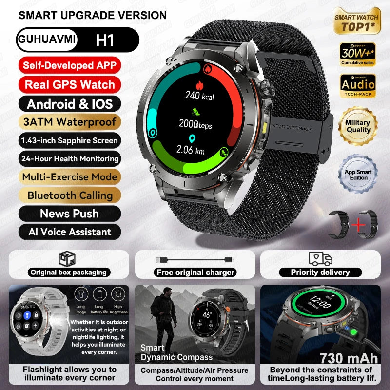 GPS Smartwatch for Adventurers - 1.43" AMOLED Waterproof