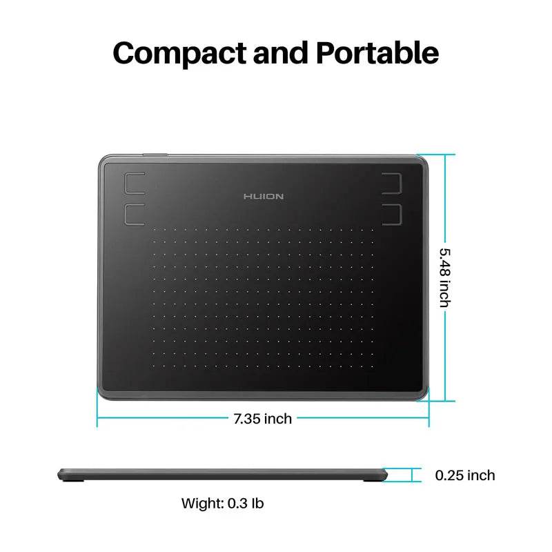 Tableta Grafică HUION H430P - Pen Tablet Fără Baterie - Venduqo