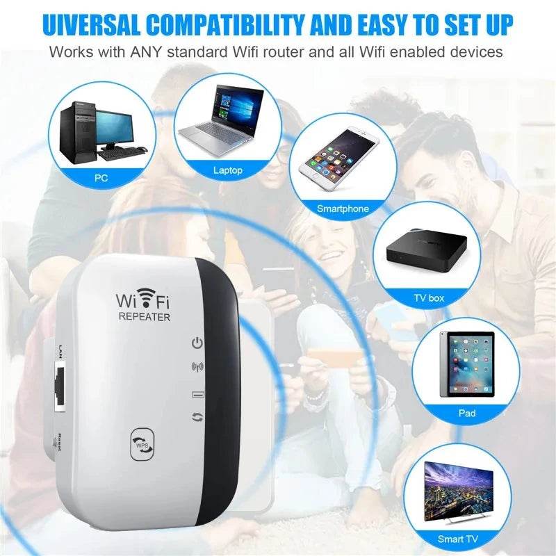 Repetitor WiFi Wireless 300Mbps 2.4G - Extensor Semnal - Venduqo
