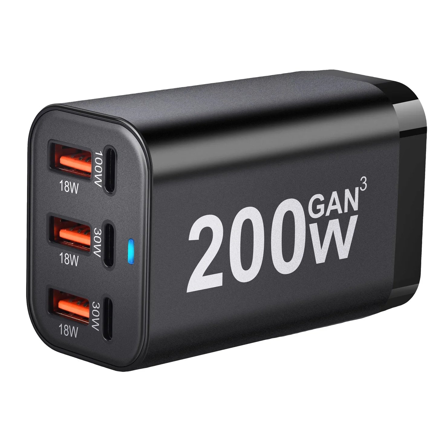 Încărcător rapid USB C 200W cu 6 porturi GaN