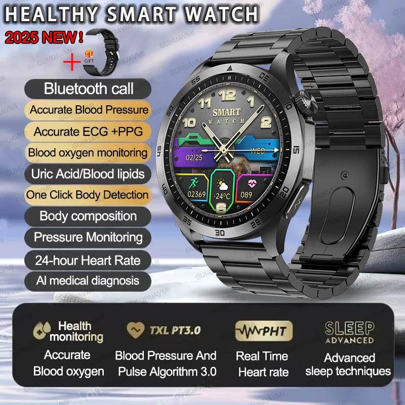 Ceas Smart ECG+PPG Uric Acid & Glucose Monitoring 2025 - Venduqo