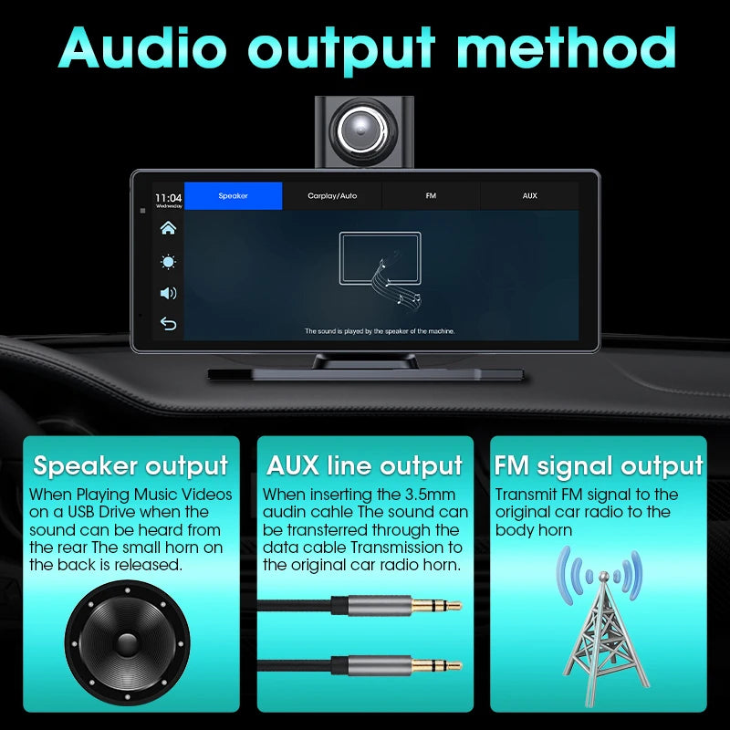 Jansite 8.1" Dash Cam 2.5K cu Carplay și Android Auto