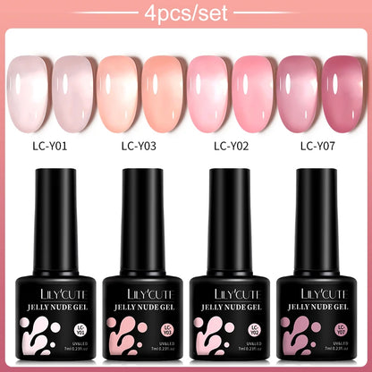 Set 4/5 Piese Oja Gel Roz Nude LILYCUTE 7ML