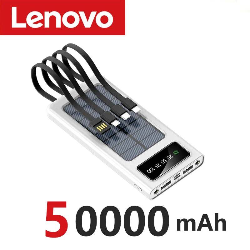 Power Bank Solar Lenovo 200000mAh cu Cablu Integrat - Venduqo