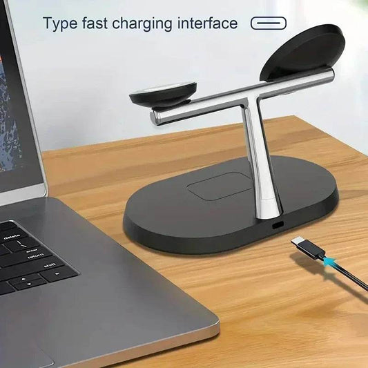 Încărcător Wireless Magnetic 3 în 1 pentru iPhone și Apple Watch - Venduqo