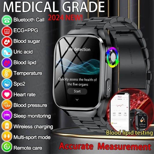 KAVSUMI 2025 Smartwatch with Blood Sugar & ECG Monitoring