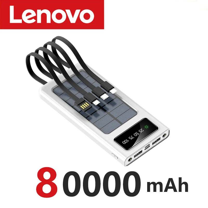 Power Bank Solar Lenovo 200000mAh cu Cablu Integrat - Venduqo