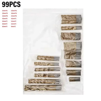 Set de burghie din titan 99Pcs pentru metal, lemn și plastic