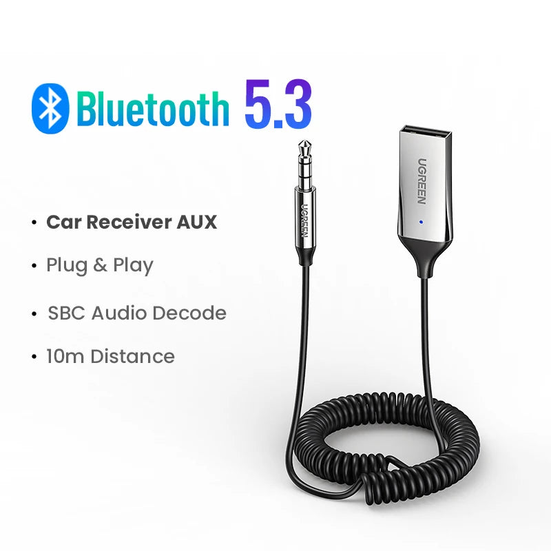 UGREEN Bluetooth Receiver 5.3 pentru Mașină - Adaptator Audio Wireless