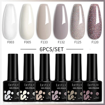 Set 6 Piese Oja Gel 7ml Brown LILYCUTE pentru Manichiură