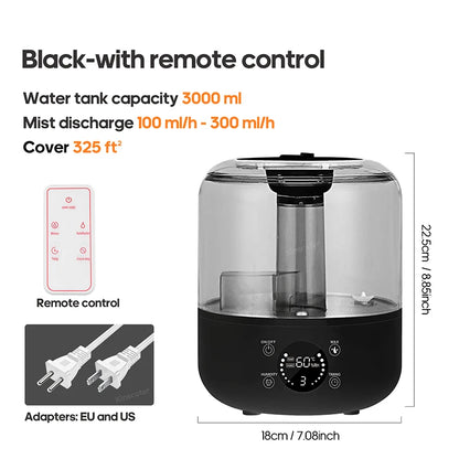 KINSCOTER Umidificator 3L Profesional cu Control Remote