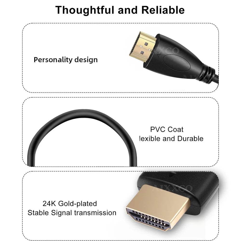 Cabluri HDMI AIXXCO Plăcute cu Aur 0.5M - 15M 1080p - Venduqo