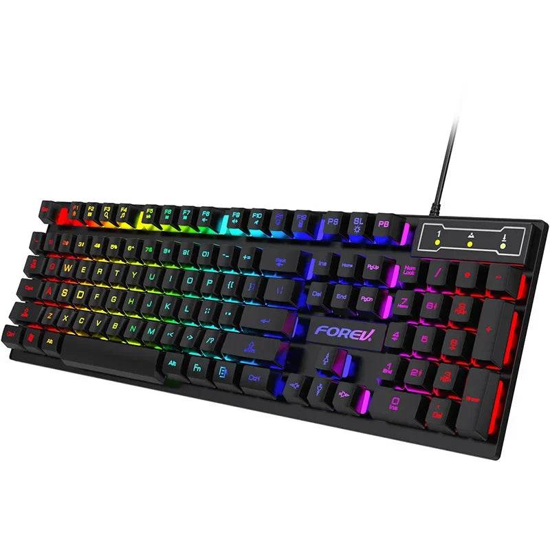 Keyboard și Mouse Set Mecanic Luminat 104 Taste - Venduqo
