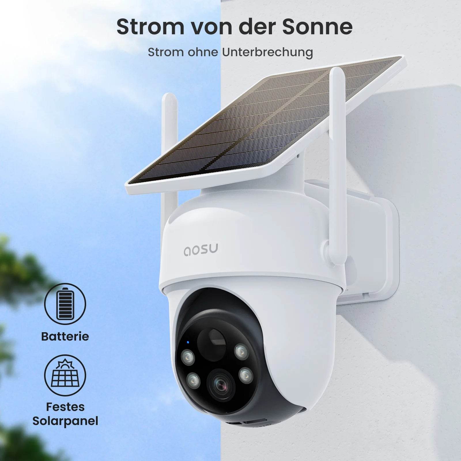 Sistem de Cameră Solară AOSU 3MP cu 4 Camere Wireless - Venduqo