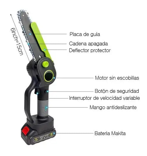 Ferăstrău Electric Telescopic cu Motor Fără Perii 6 Inch