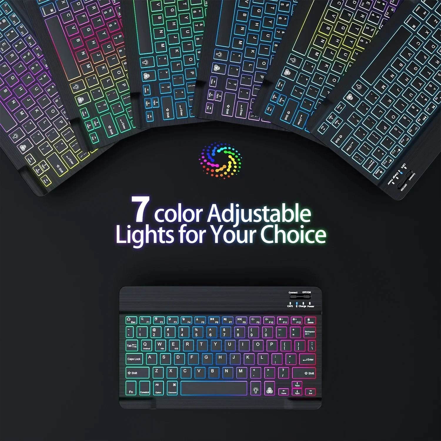 Mini Tastatur RGB Retroiluminată Bluetooth 10inch cu Mouse Wireless - Venduqo