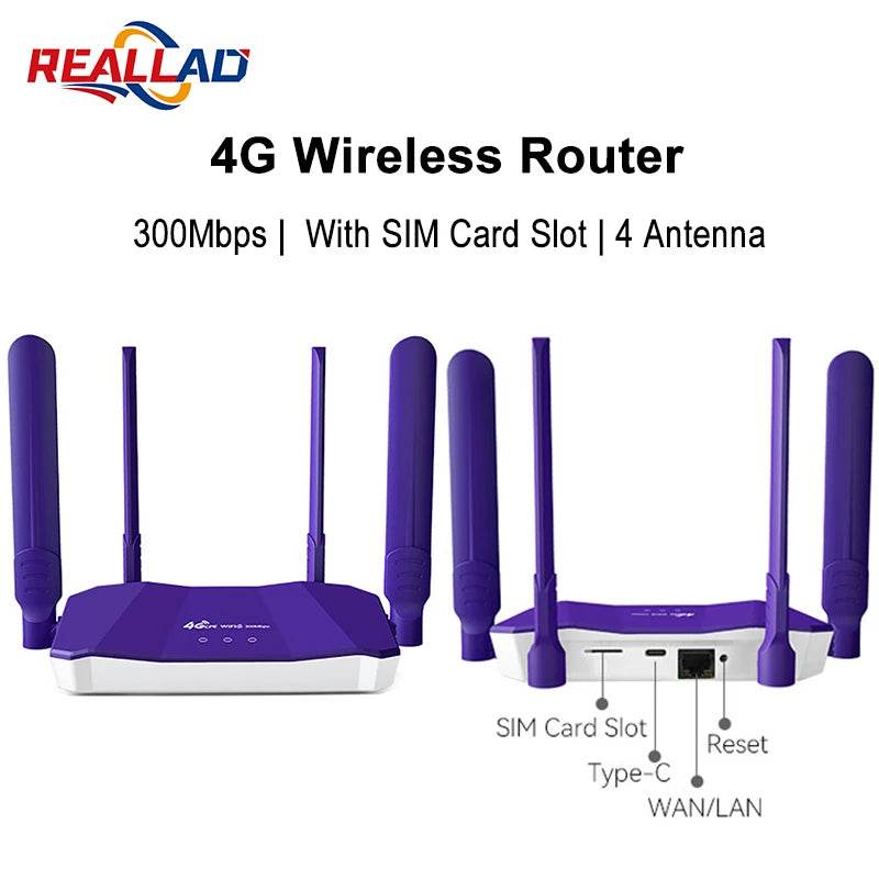 Router Wireless 300Mbps 4G SIM Card WIFI Modem LTE - Venduqo