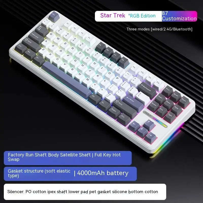 AULA F87Pro/F87 Mechanical RGB Keyboard - Tri-Mode Connectivity