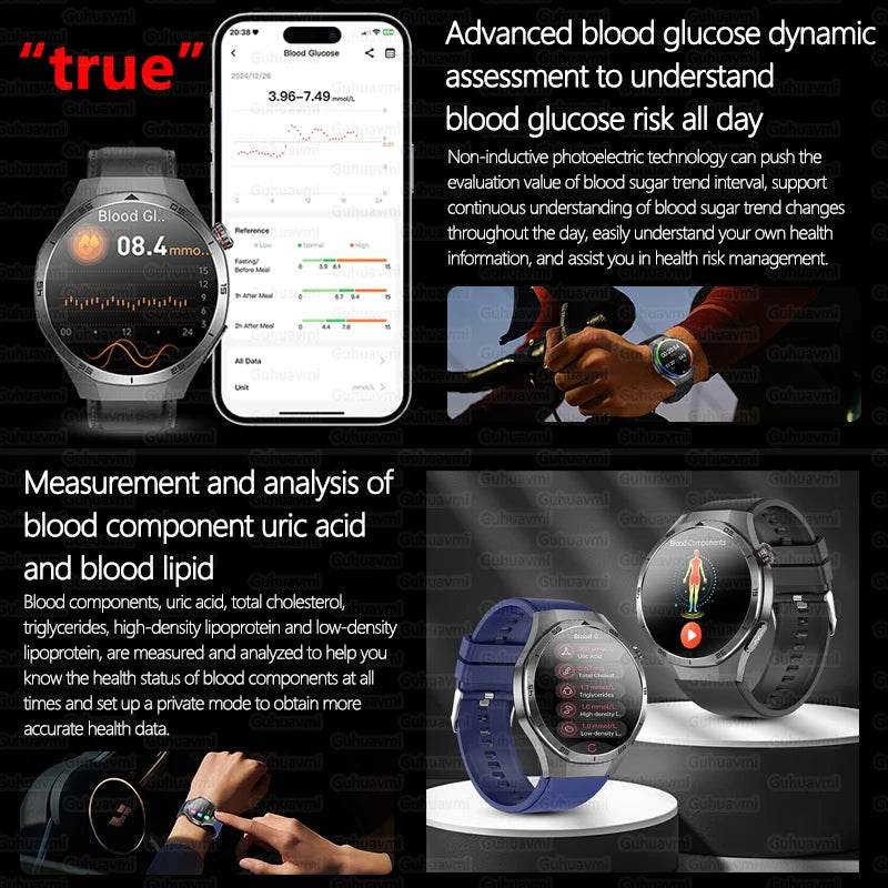 Ceas inteligent medical NFC 2025 cu monitorizare sănătate - Venduqo