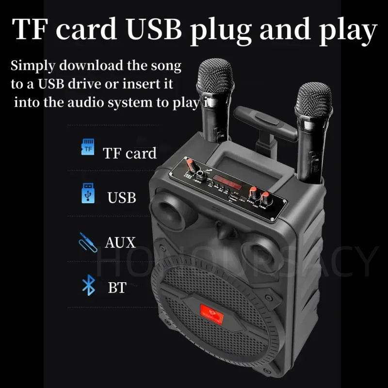 Boxa Bluetooth 1200W P.M.P.O cu Microfon Dual pentru Karaoke - Venduqo