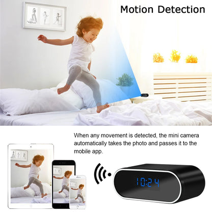 Ceas Mini Camera Wireless 1080P cu Supraveghere Nocturnă IR