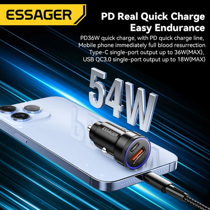 Încărcător auto Essager 54W cu fast charging USB Type-C