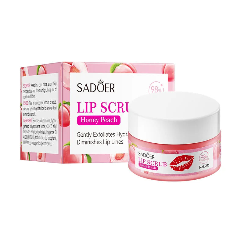 SADOER Crema Exfoliantă pentru Buze cu Fructe - Hidratare și Plump