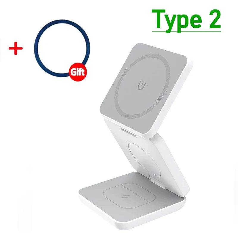 Încărcător Wireless Magnetic 3 în 1 30W pentru iPhone 15/14/13/12 Pro Max - Venduqo