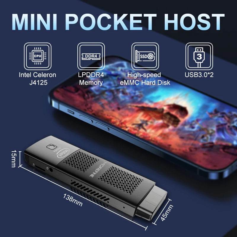 Mini PC MOREFINE M1K Intel Gemini Lake J4125 8GB 128GB/256GB - Venduqo