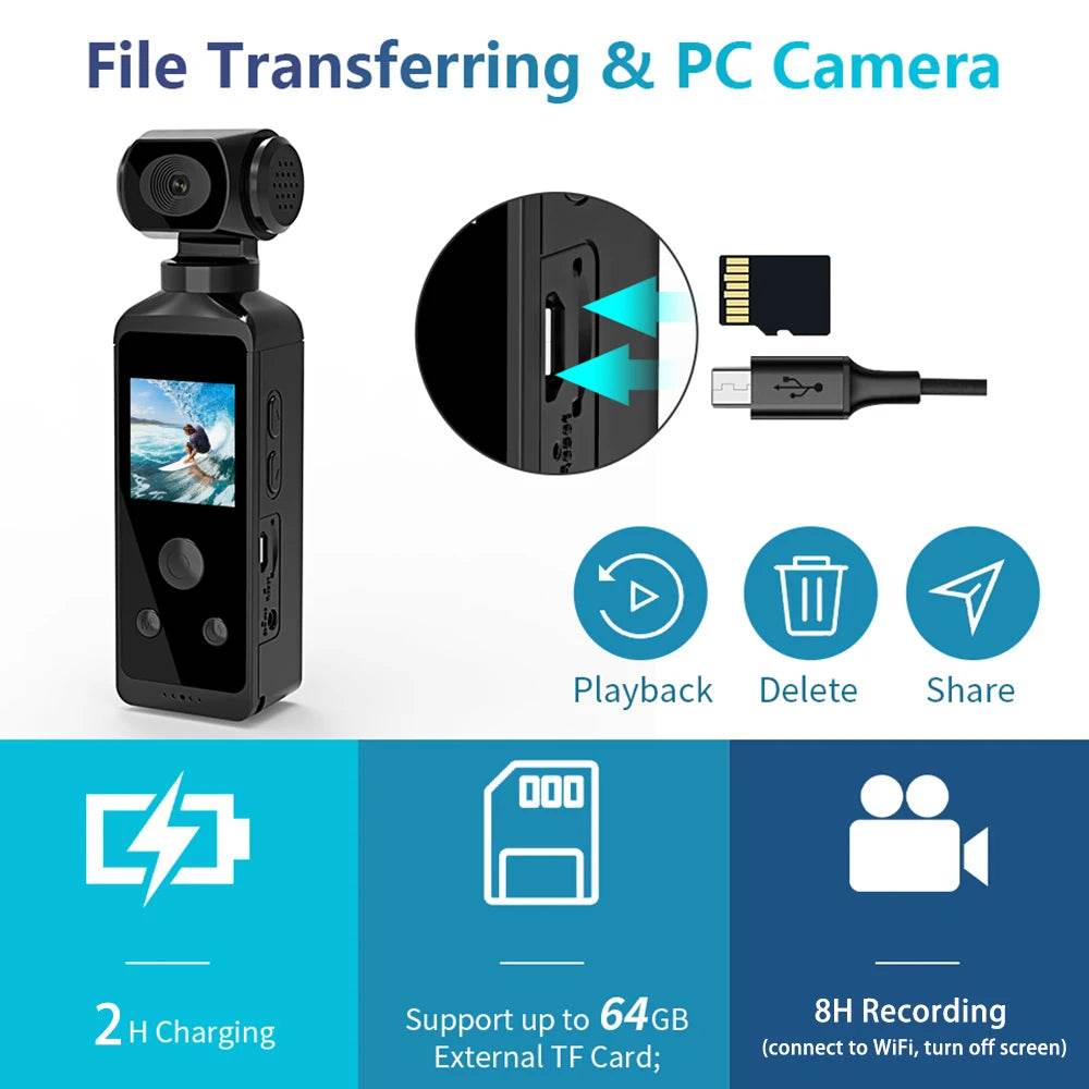Cameră Mini HD 1080P 4K WiFi Rotativă 270° cu Carcasă Waterproof - Venduqo