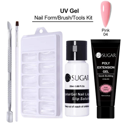 Set Gel de Unghii UR SUGAR 15ml cu Glitter