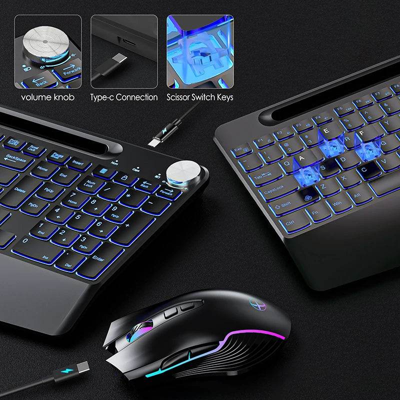 Set Tastatură și Mouse Wireless Ergonomic 2.4G Reîncărcabil - Venduqo