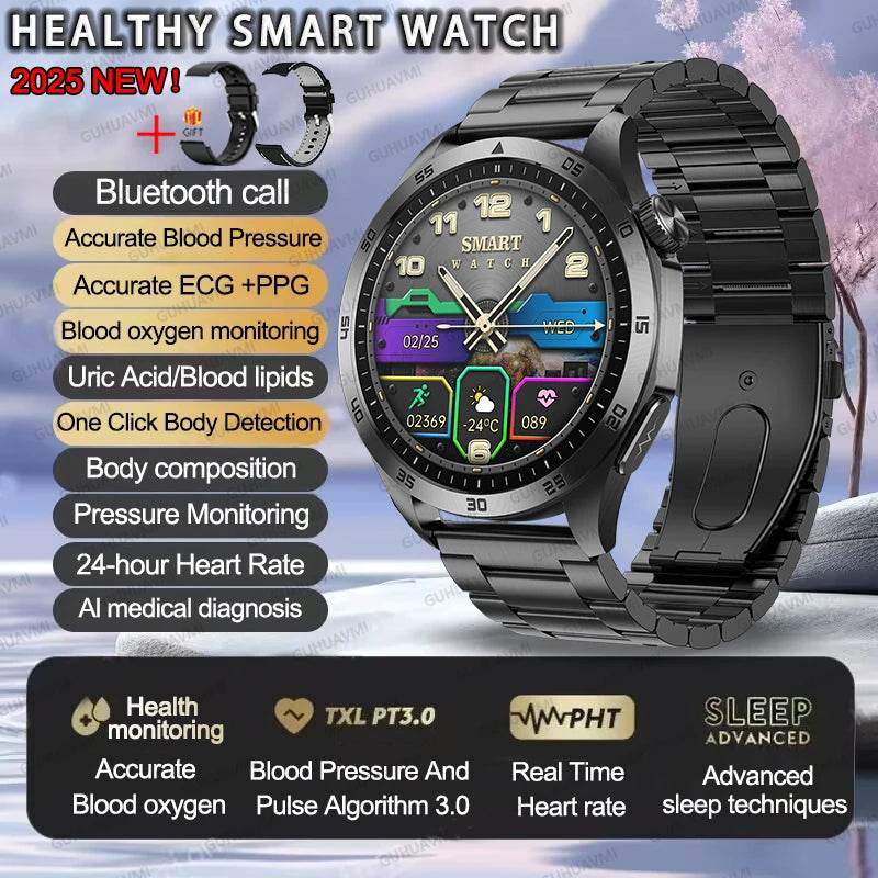 Ceas Smart ECG+PPG Uric Acid & Glucose Monitoring 2025 - Venduqo