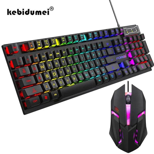 Keyboard și Mouse Set Mecanic Luminat 104 Taste - Venduqo