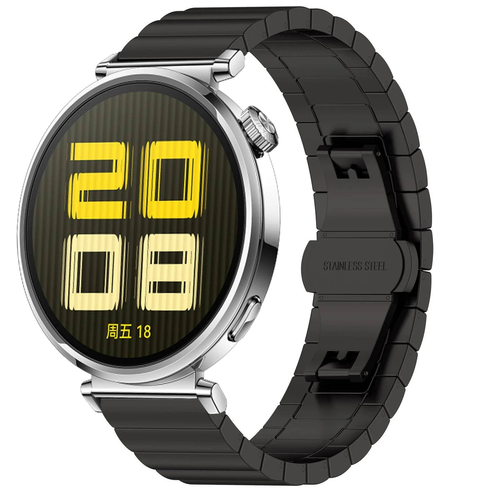 Brățară Metalică din Oțel Inoxidabil de 18mm pentru Huawei Watch GT5 Pro/GT4 - Venduqo