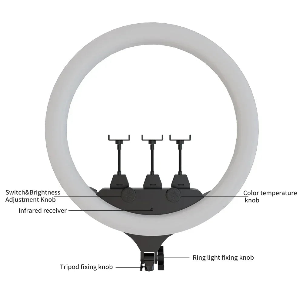 Kit de iluminare cu inel SH de 18 inci cu suport pentru telefon