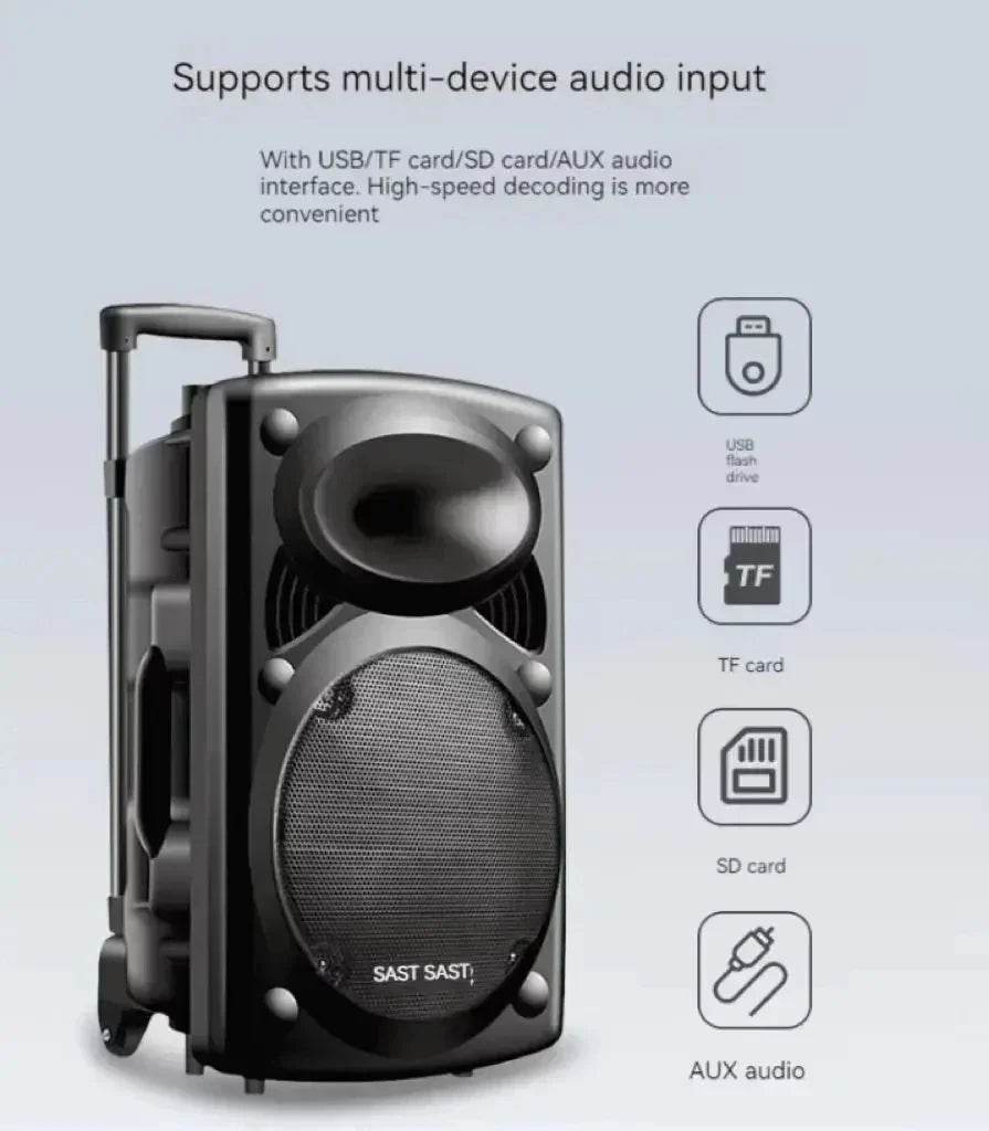 Boxă Bluetooth Wireless 15 Inch pentru Karaoke și Distracție în Aer Liber - Venduqo
