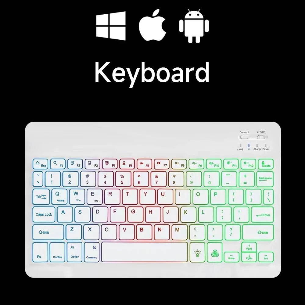 Mini Tastatură Bluetooth RGB de 10 inch cu Mouse Wireless - Venduqo