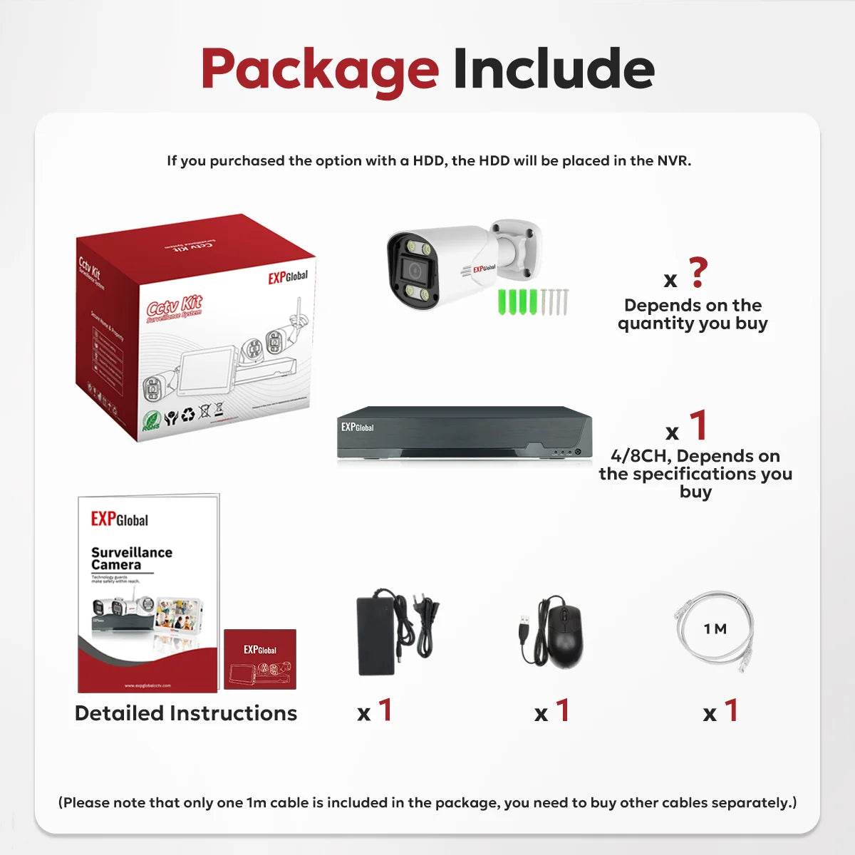 Sistem de Securitate EXPGobal 8MP/5MP POE - Camere Exterioare - Venduqo