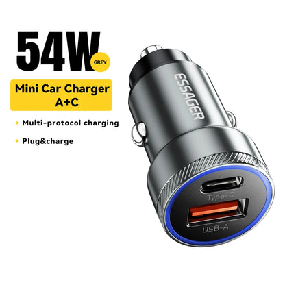 Încărcător auto Essager 54W cu fast charging USB Type-C