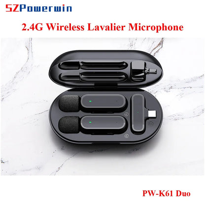 Microfon Lavalier Wireless Powerwin 2.4G pentru iPhone și Android