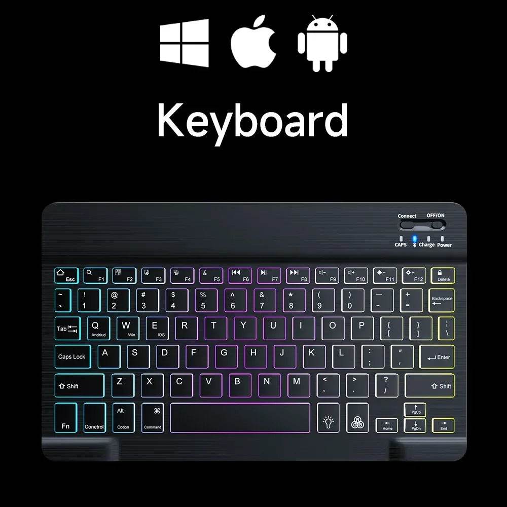 Mini Tastatură Bluetooth RGB de 10 inch cu Mouse Wireless - Venduqo