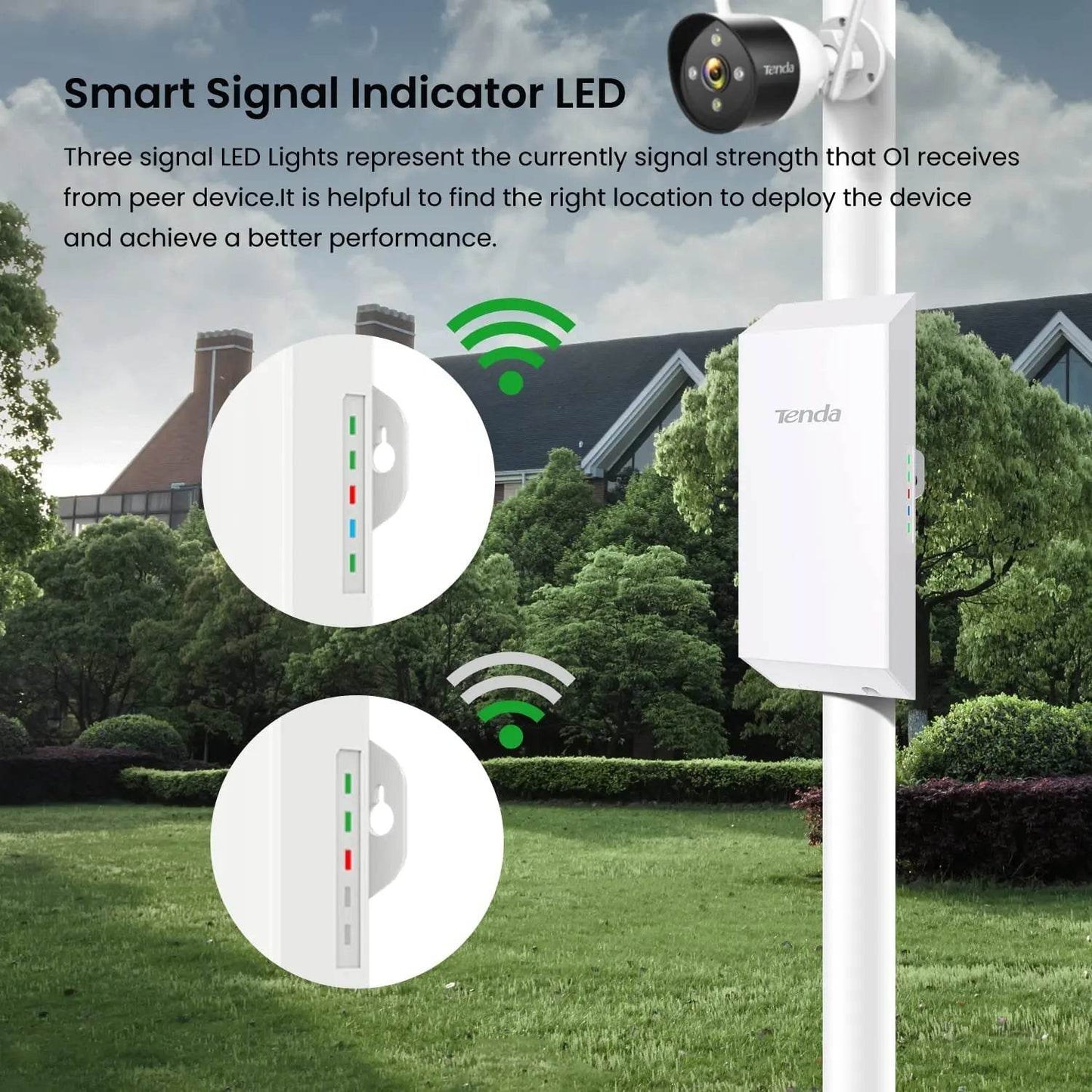 Tenda O1 Outdoor Access Point 300Mbps 2.4GHz PoE - Venduqo