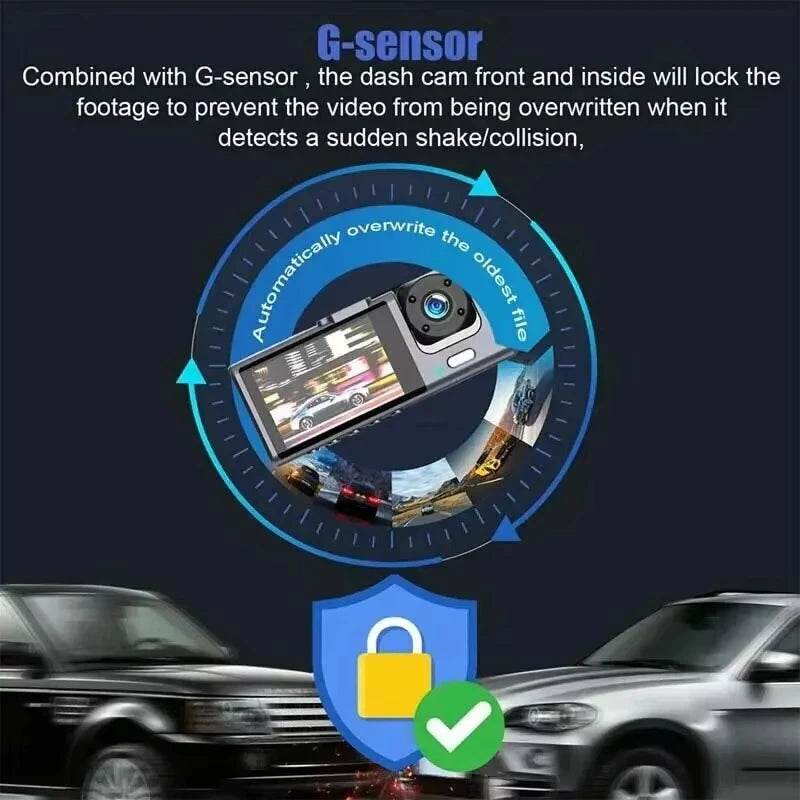 Camera DVR Auto 3 Canale HD 1080P cu 3 Lentile - Venduqo