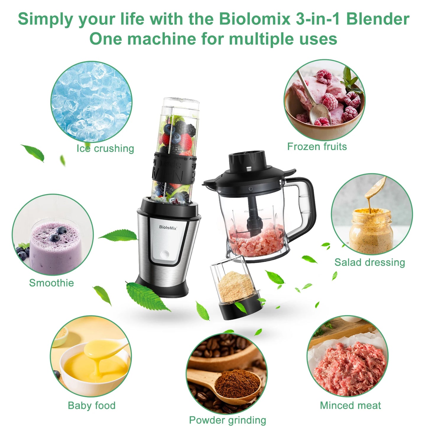 BioloMix 3-in-1 Blender Multifuncțional 700W